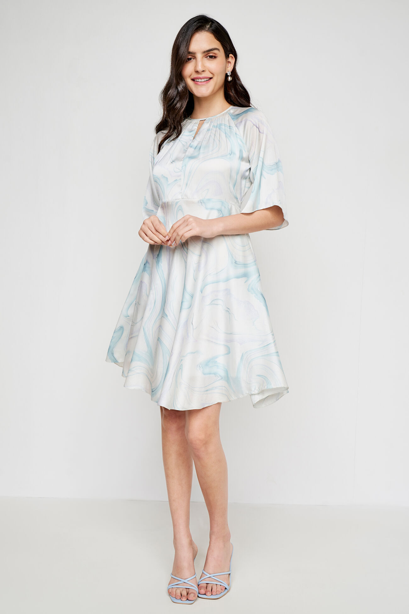 Multi Color Abstract Curved Dress, Multi Color, image 3
